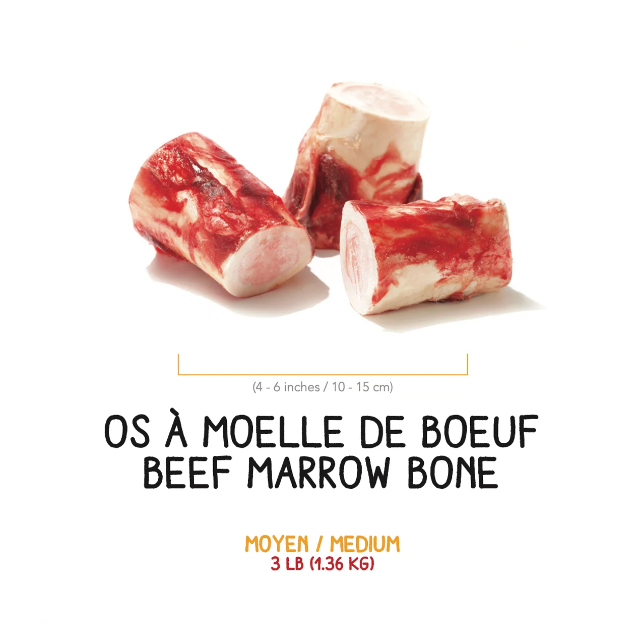 Os a Moelle - 3 lbs - Moyen ( 4 - 6 pouces / 10 - 15 cm) – Image 2